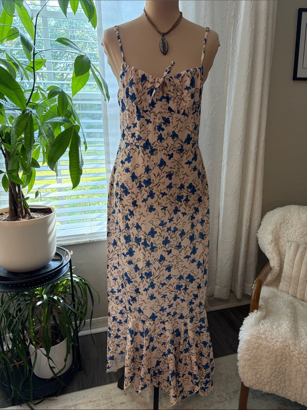 Commence floral print maxi dress adjustable straps new with tags medium